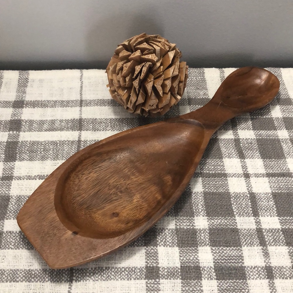 Wood Divided Dish Tray Catch All Decor